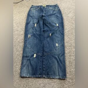 Japan Blue Distressed Carpenter Jeans – Wide Leg Maxi Fit